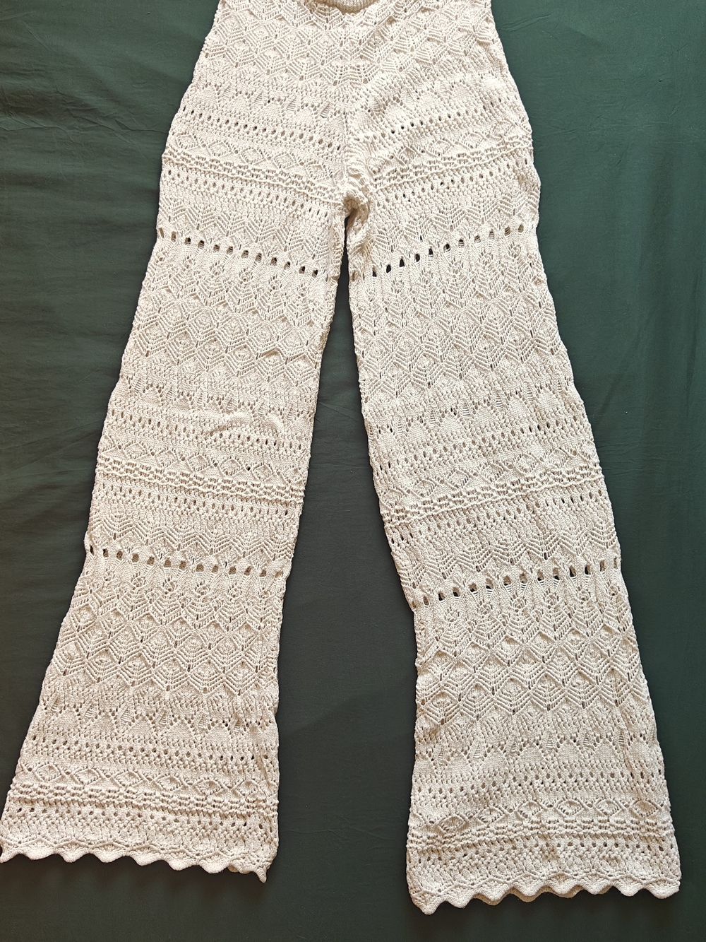 House of Harlow 1960 Women’s Ivory Cotton Crochet Wide-Leg Pants XS